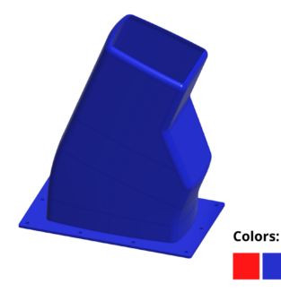 Plastic Nozzle for Blower Housing, with flanges-Angled-Crosslink Material