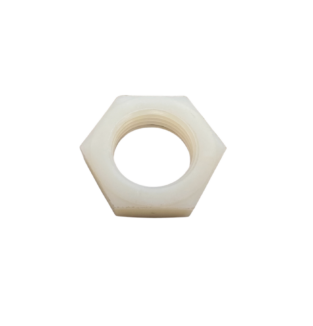 Pipe Hex Nut, Off White Nylon