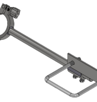 Single Claw Holder for Self Serve Vacuum Arch, 4" Square U-Bolt Mount to 2-3/4" Sanitary Clamp
