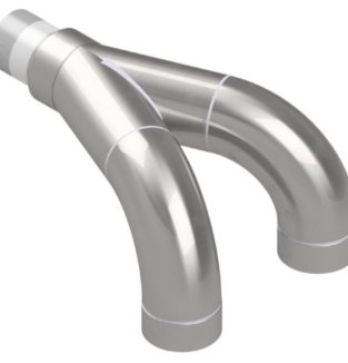"Splitter"/Wye, 45?, Vacuum Arch, 2-1/2 NPT", Connecting Two Vacuum Hoses to a Single Arch