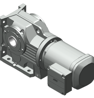Gearmotor, Belt Conveyor Drive, SEW Eurodrive KA107BDRN160M4, 90.96 Ratio/20 rpm, (Gray)