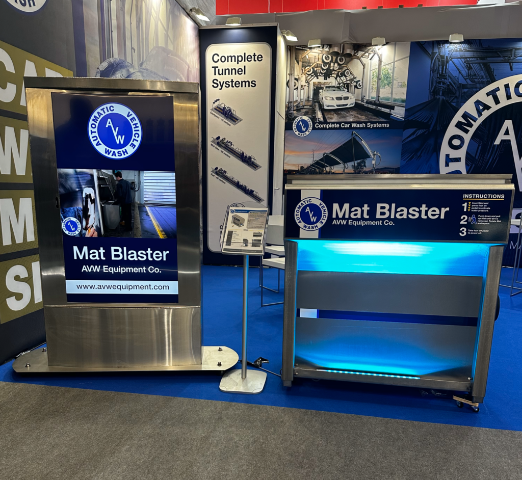 AVW Stainless Steel Mat Blaster and Tombstone in booth at Automechanika 2024